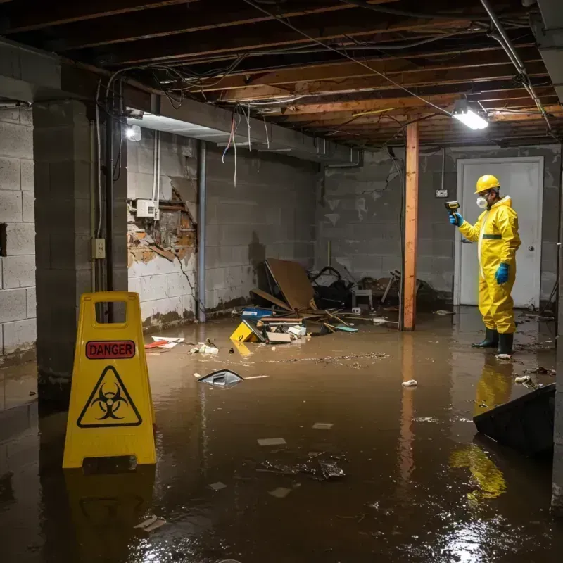 Flooded Basement Electrical Hazard in Marietta, OK Property